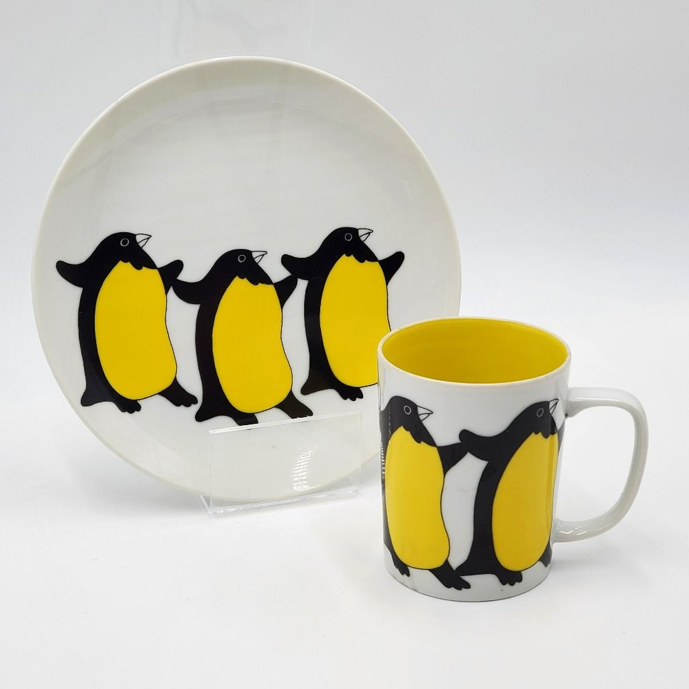 Fitz and Floyd Penguin Plate & Cup